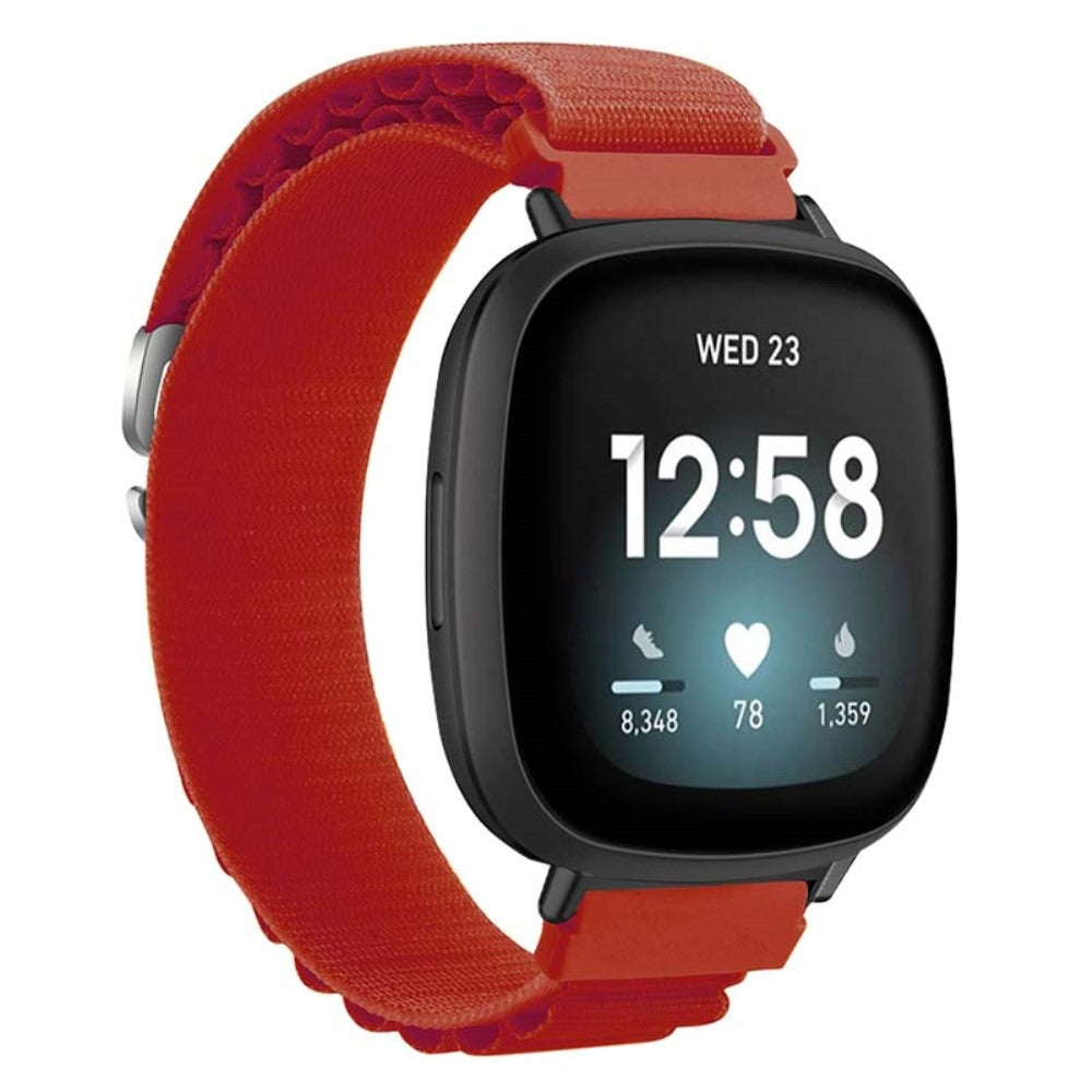 Super Godt Nylon Universal Rem passer til Fitbit Smartwatch - Rød#serie_3