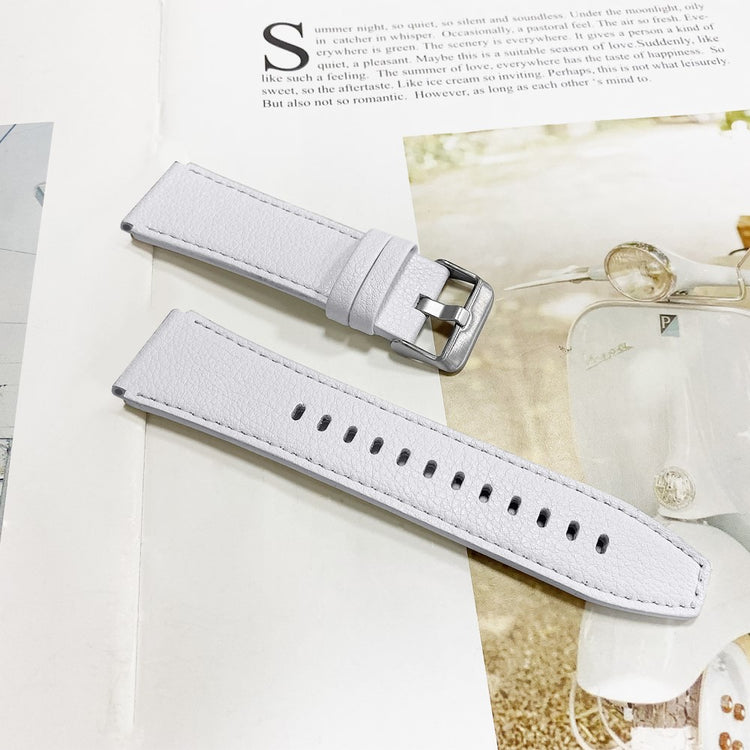 Helt Vildt Cool Ægte Læder Universal Rem passer til Huawei Smartwatch - Hvid#serie_1