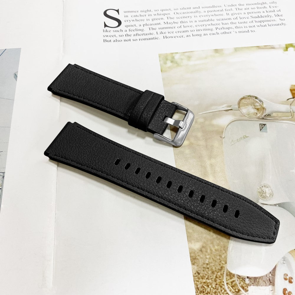 Helt Vildt Cool Ægte Læder Universal Rem passer til Huawei Smartwatch - Sort#serie_2