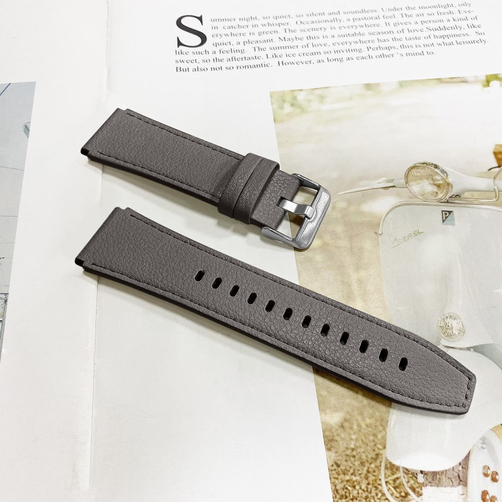 Helt Vildt Cool Ægte Læder Universal Rem passer til Huawei Smartwatch - Sølv#serie_4