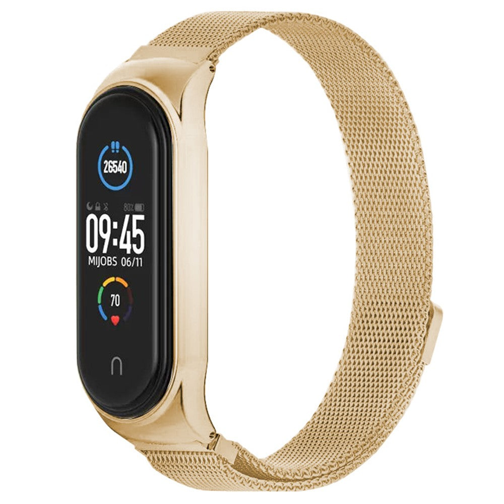 Metal Universal Rem passer til Xiaomi Mi Band 5 / Xiaomi Mi Smart Band 6 - Guld#serie_2