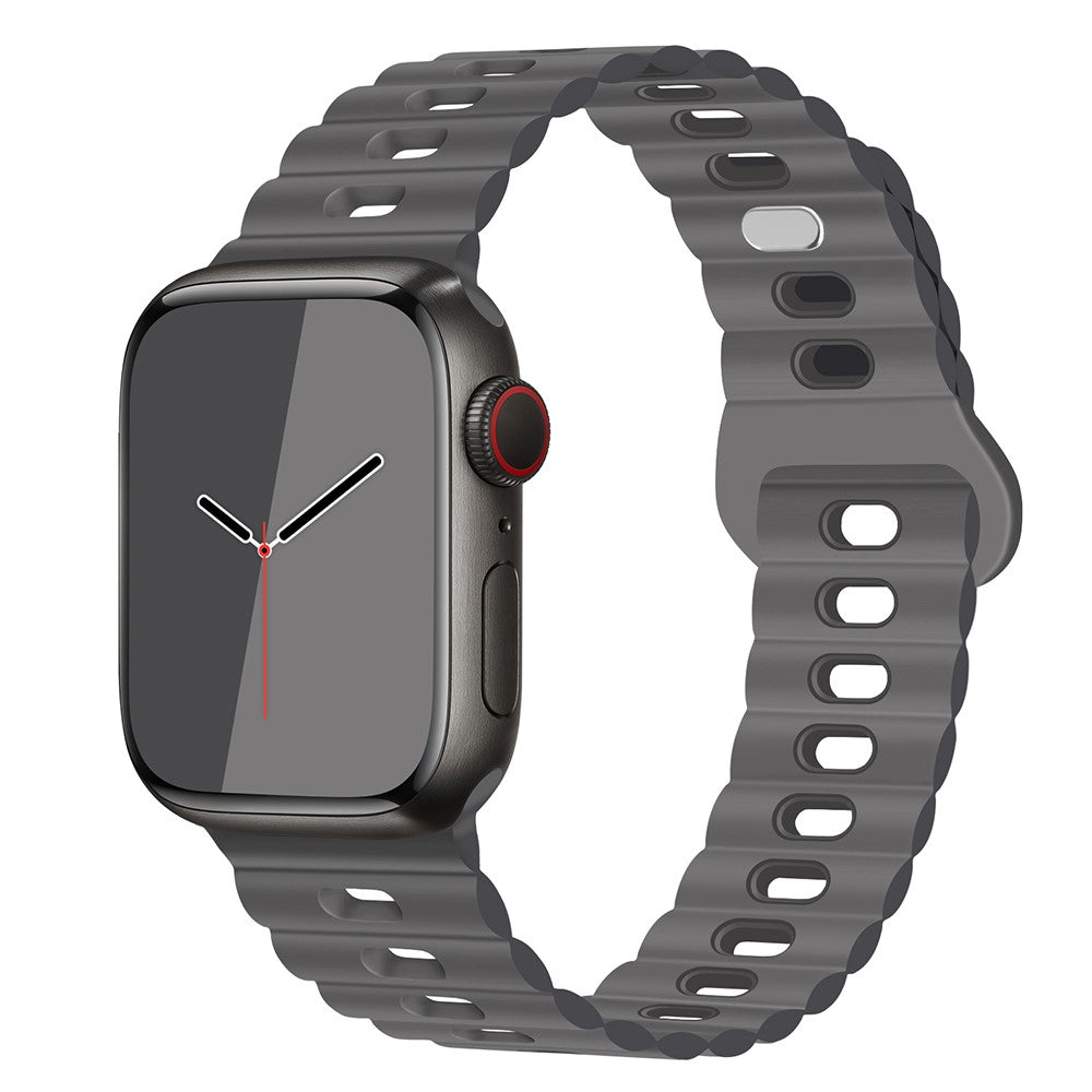 Mega Cool Silikone Universal Rem passer til Apple Smartwatch - Sølv#serie_20