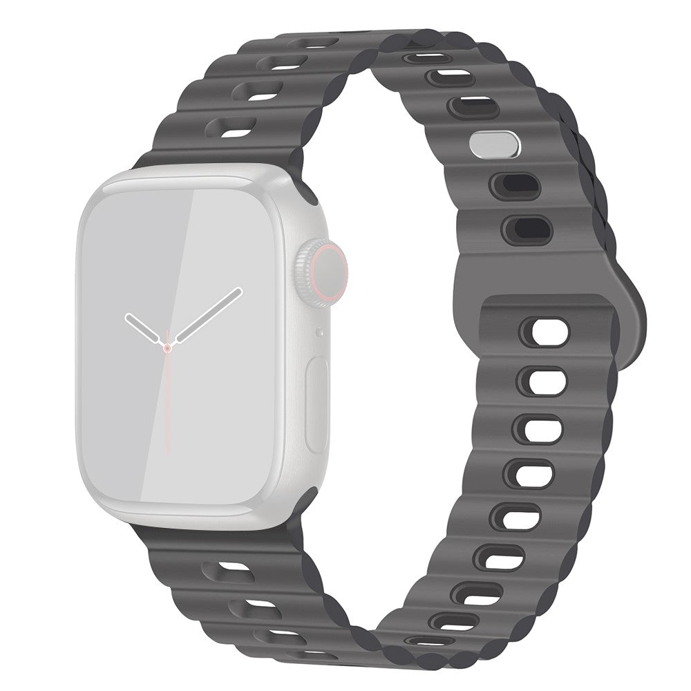 Rigtigt Sejt Silikone Universal Rem passer til Apple Smartwatch - Sølv#serie_11