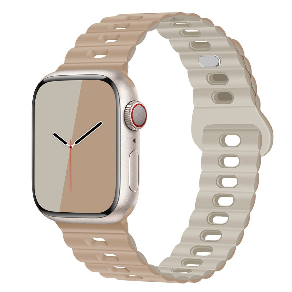 Rigtigt Sejt Silikone Universal Rem passer til Apple Smartwatch - Hvid#serie_13