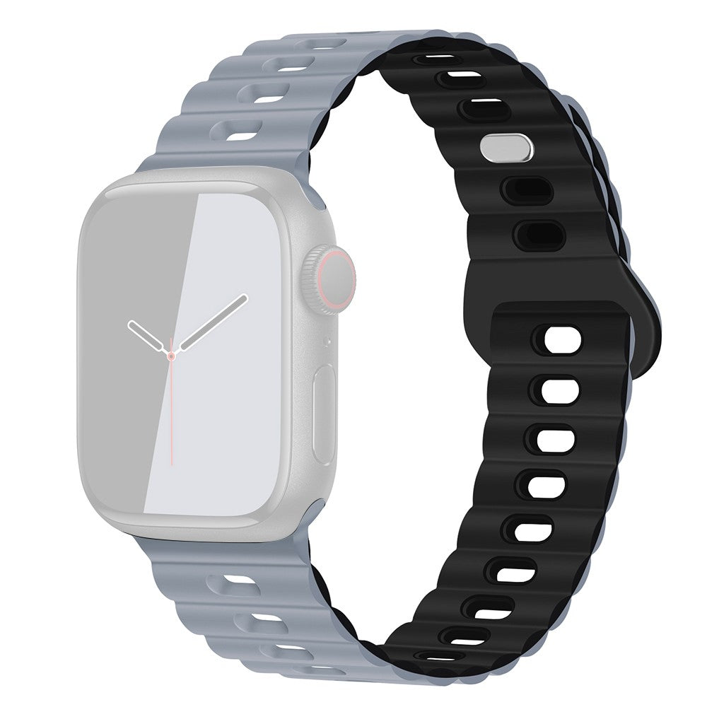Rigtigt Sejt Silikone Universal Rem passer til Apple Smartwatch - Sølv#serie_24
