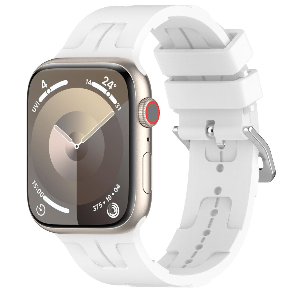 Slidstærk Silikone Universal Rem passer til Apple Smartwatch - Hvid#serie_2