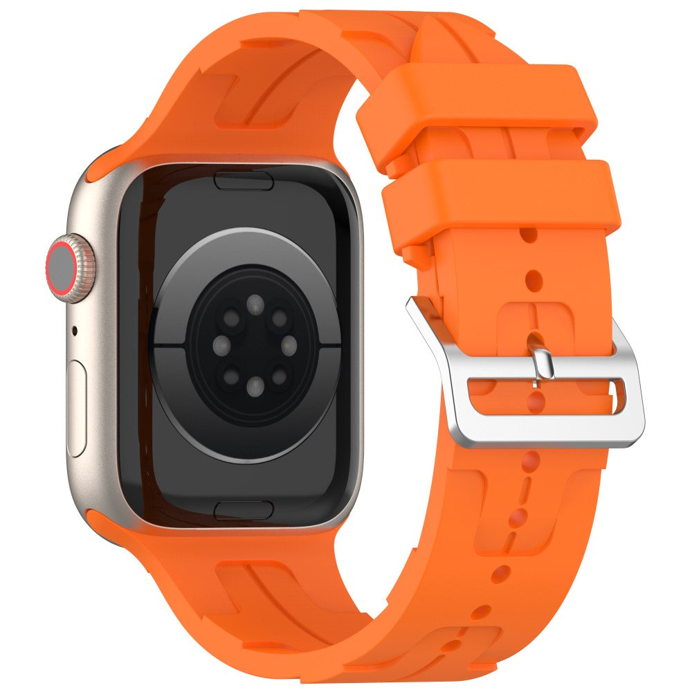 Slidstærk Silikone Universal Rem passer til Apple Smartwatch - Orange#serie_3