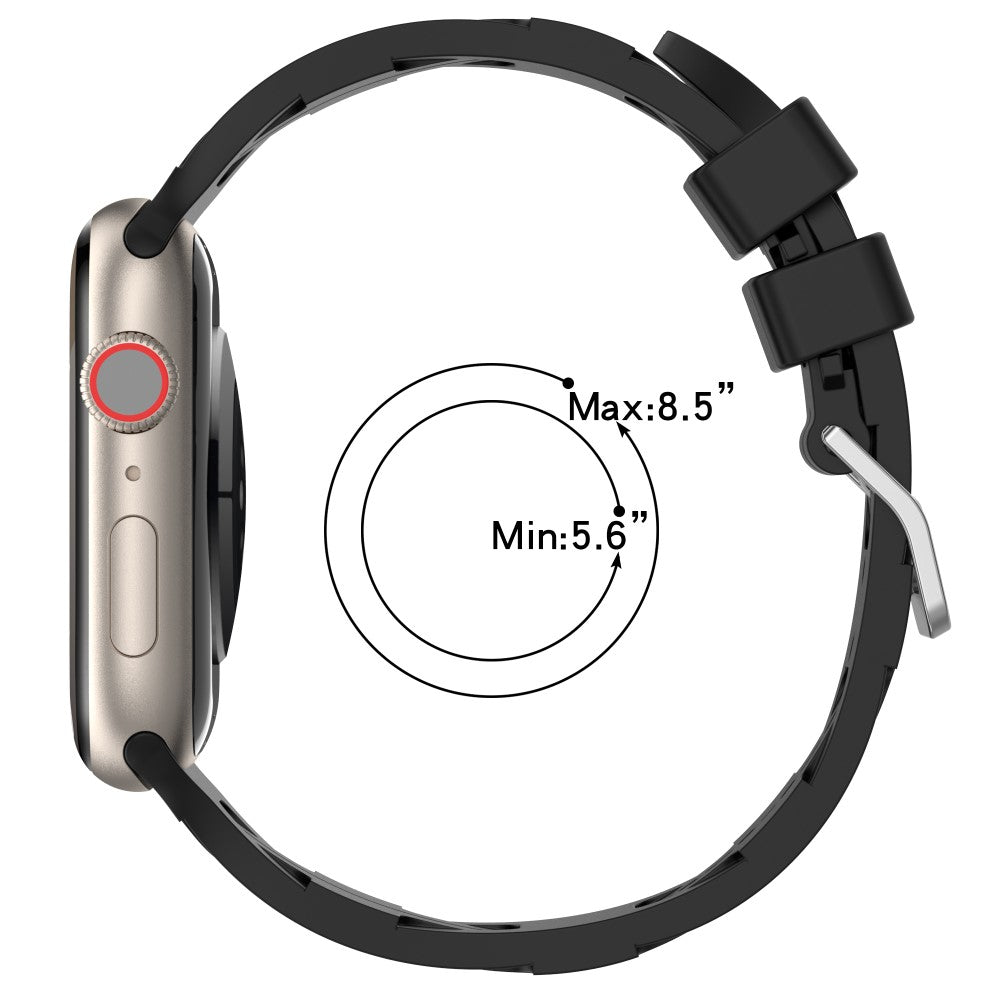 Slidstærk Silikone Universal Rem passer til Apple Smartwatch - Sort#serie_5