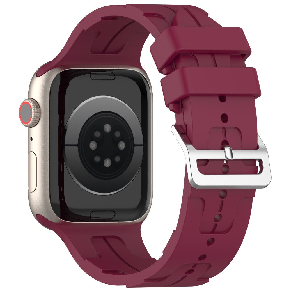 Slidstærk Silikone Universal Rem passer til Apple Smartwatch - Rød#serie_7