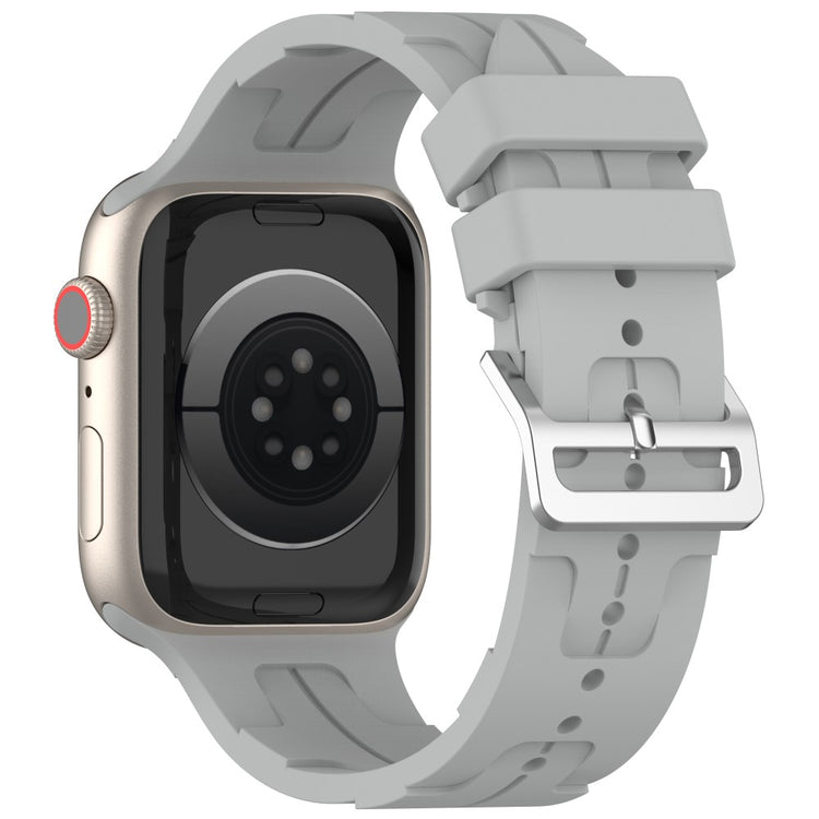 Slidstærk Silikone Universal Rem passer til Apple Smartwatch - Sølv#serie_8
