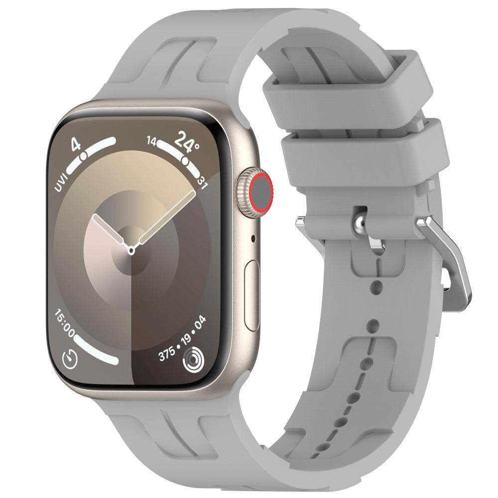 Slidstærk Silikone Universal Rem passer til Apple Smartwatch - Sølv#serie_8