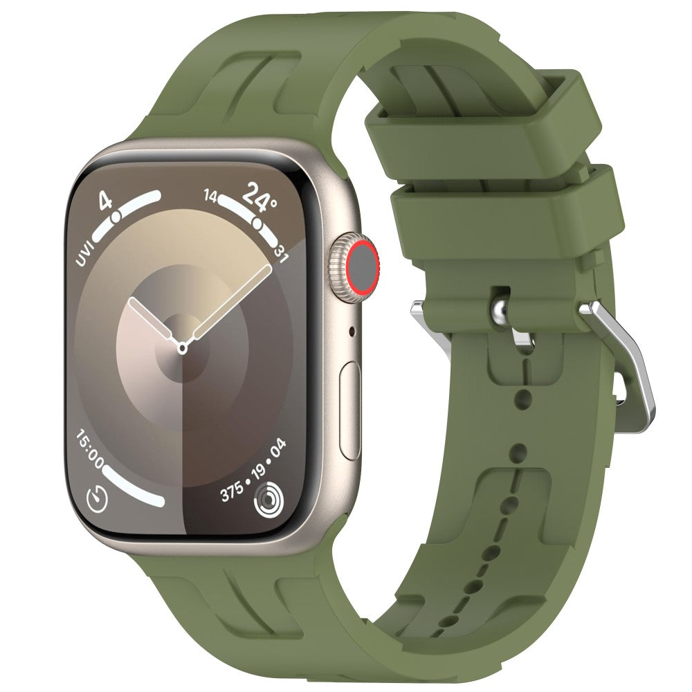 Slidstærk Silikone Universal Rem passer til Apple Smartwatch - Grøn#serie_9