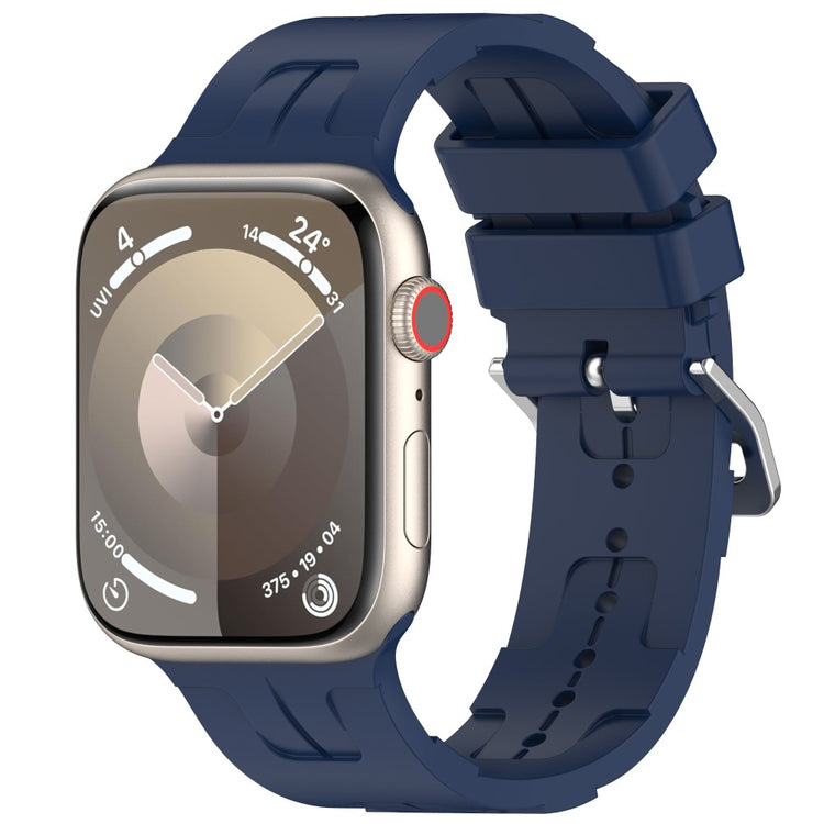 Slidstærk Silikone Universal Rem passer til Apple Smartwatch - Blå#serie_11