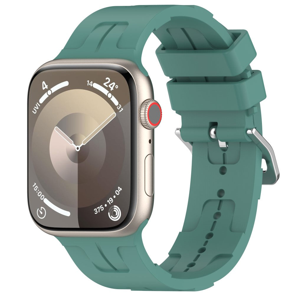Slidstærk Silikone Universal Rem passer til Apple Smartwatch - Grøn#serie_12