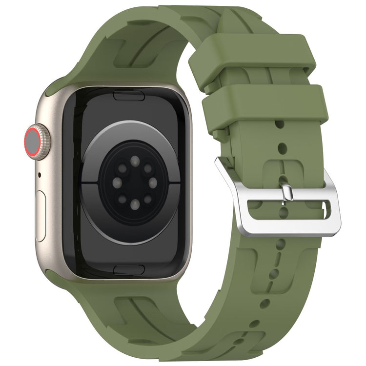 Sejt Silikone Universal Rem passer til Apple Smartwatch - Grøn#serie_6
