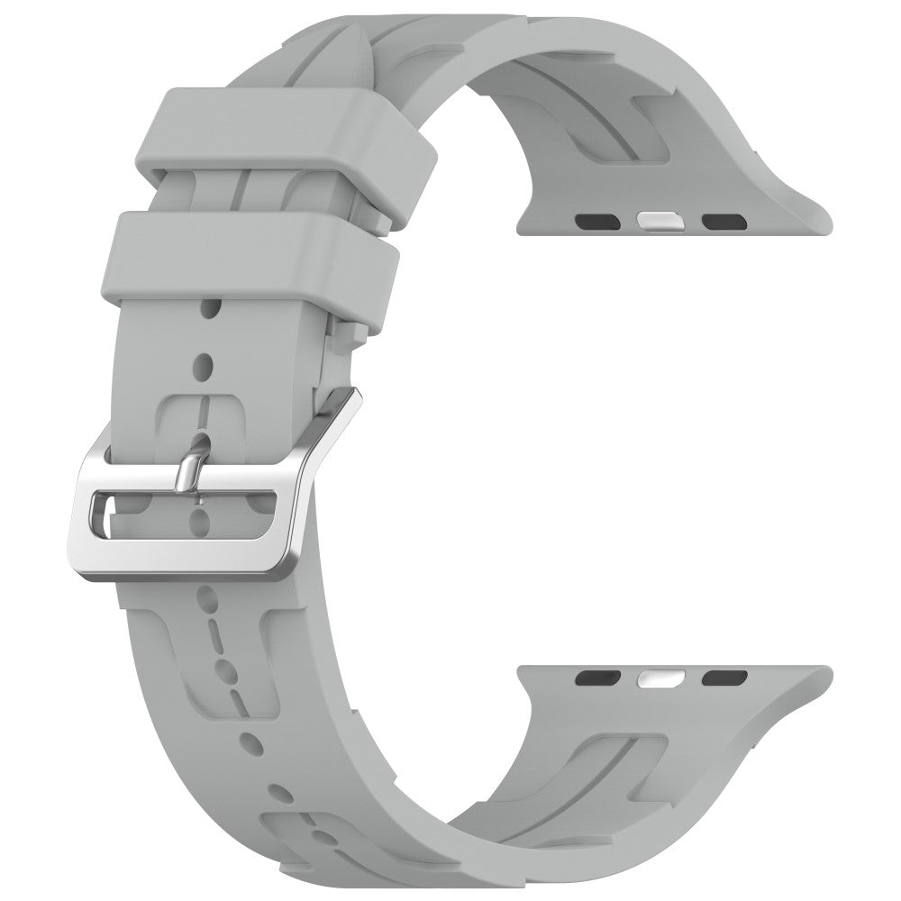 Sejt Silikone Universal Rem passer til Apple Smartwatch - Sølv#serie_8