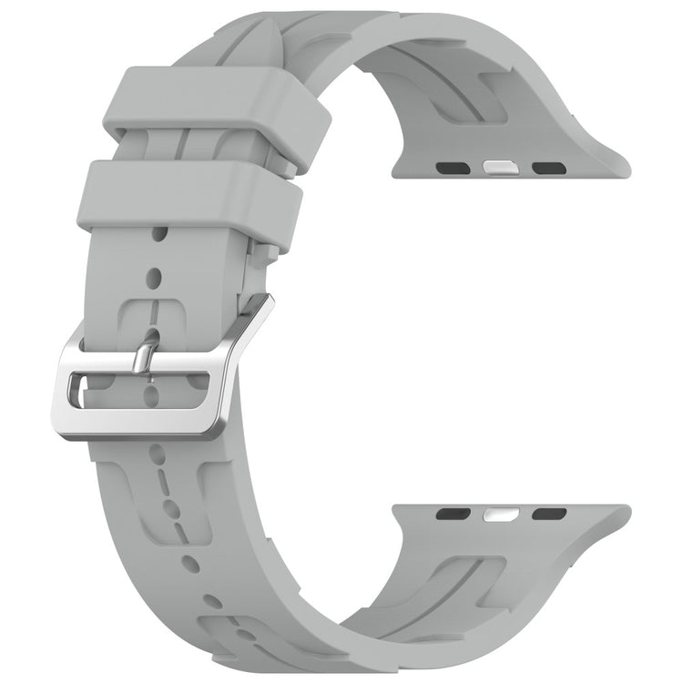Sejt Silikone Universal Rem passer til Apple Smartwatch - Sølv#serie_8