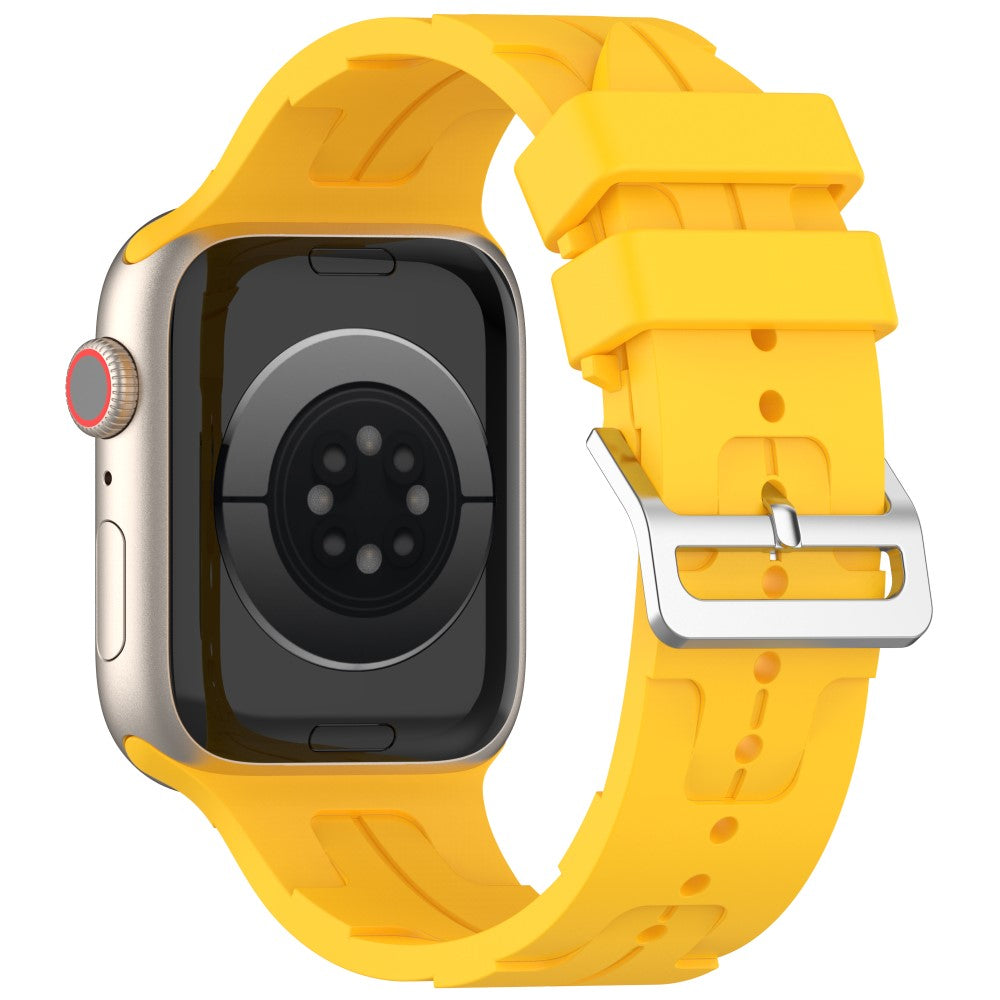 Sejt Silikone Universal Rem passer til Apple Smartwatch - Gul#serie_9