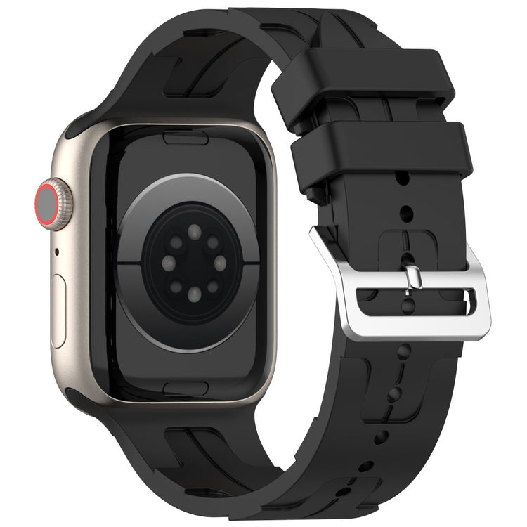Sejt Silikone Universal Rem passer til Apple Smartwatch - Sort#serie_10