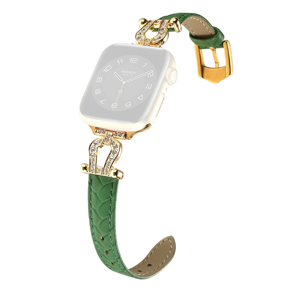 Vildt Godt Ægte Læder Universal Rem passer til Apple Smartwatch - Grøn#serie_1