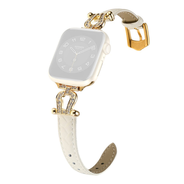 Vildt Godt Ægte Læder Universal Rem passer til Apple Smartwatch - Hvid#serie_3