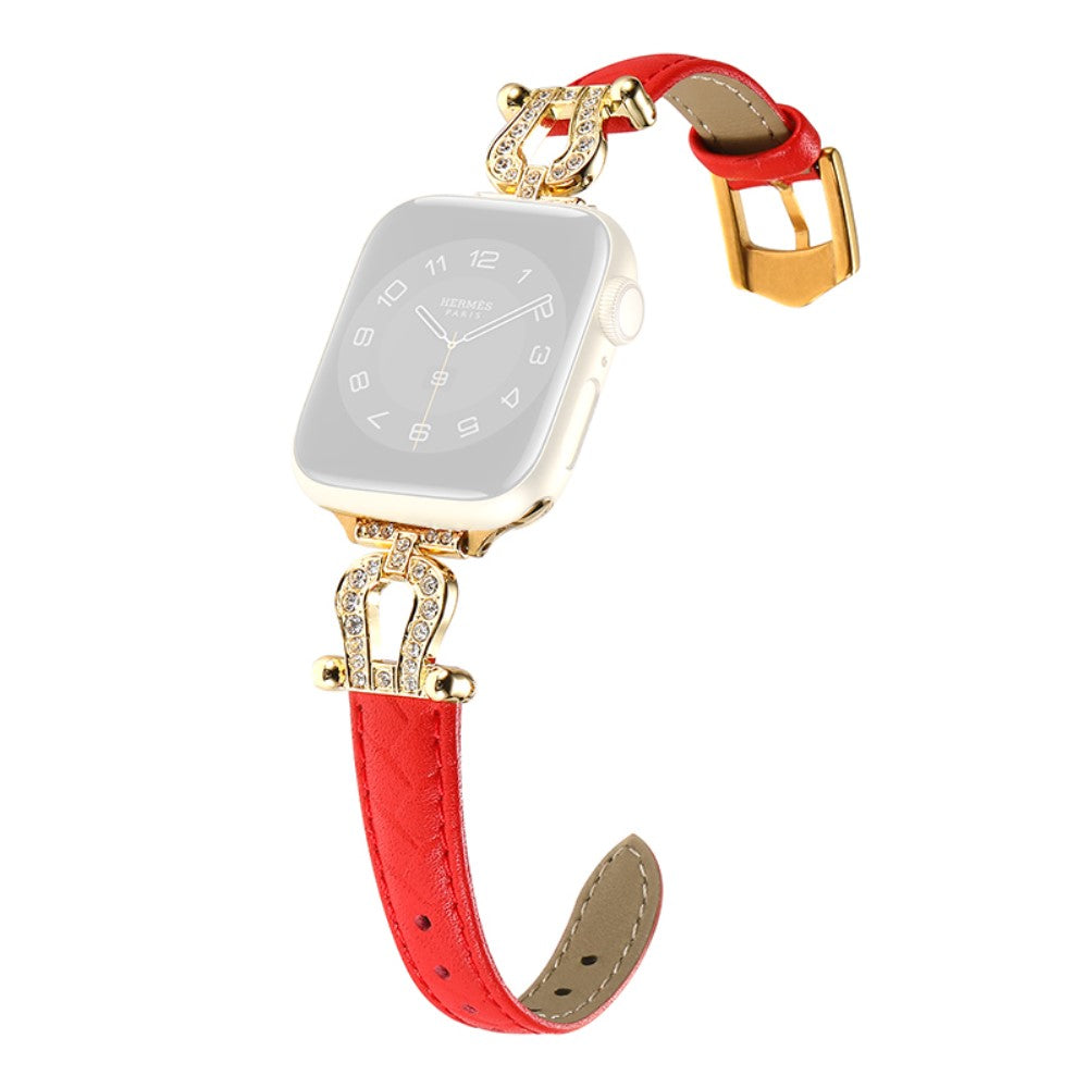 Vildt Godt Ægte Læder Universal Rem passer til Apple Smartwatch - Rød#serie_4
