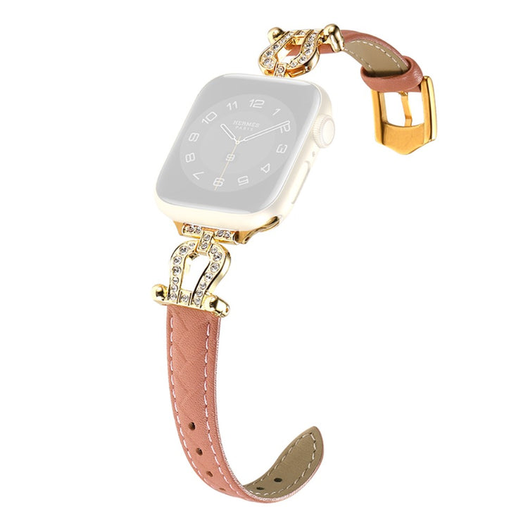 Vildt Godt Ægte Læder Universal Rem passer til Apple Smartwatch - Pink#serie_6