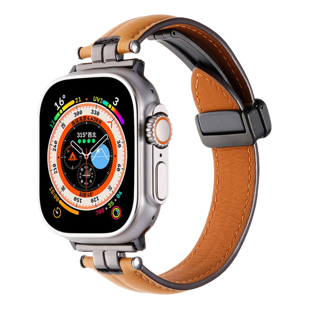 Super Fint Kunstlæder Universal Rem passer til Apple Smartwatch - Brun#serie_1