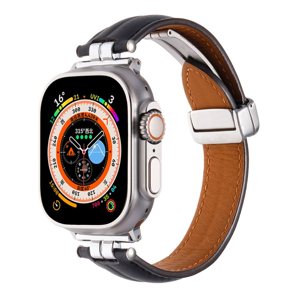 Super Skøn Kunstlæder Universal Rem passer til Apple Smartwatch - Sort#serie_8