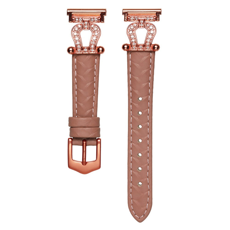 Klassisk Ægte Læder Universal Rem passer til Smartwatch - Pink#serie_2