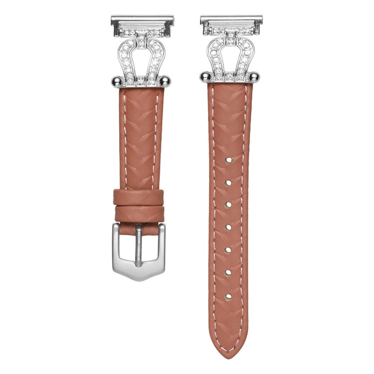 Klassisk Ægte Læder Universal Rem passer til Smartwatch - Pink#serie_8
