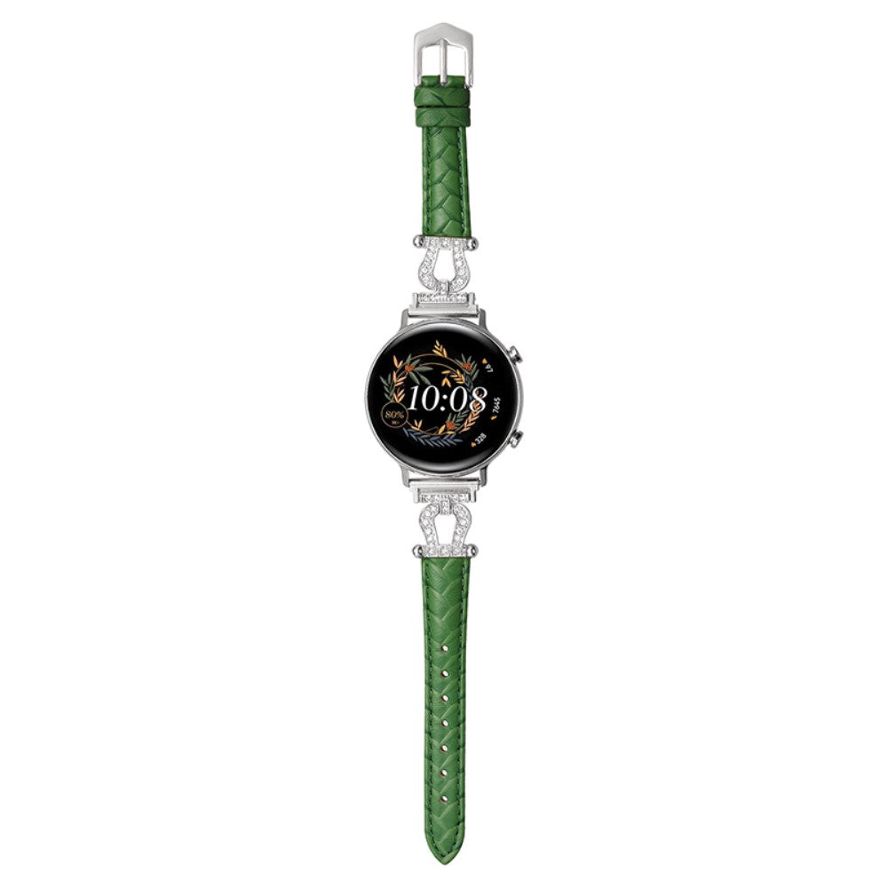 Klassisk Ægte Læder Universal Rem passer til Smartwatch - Grøn#serie_11