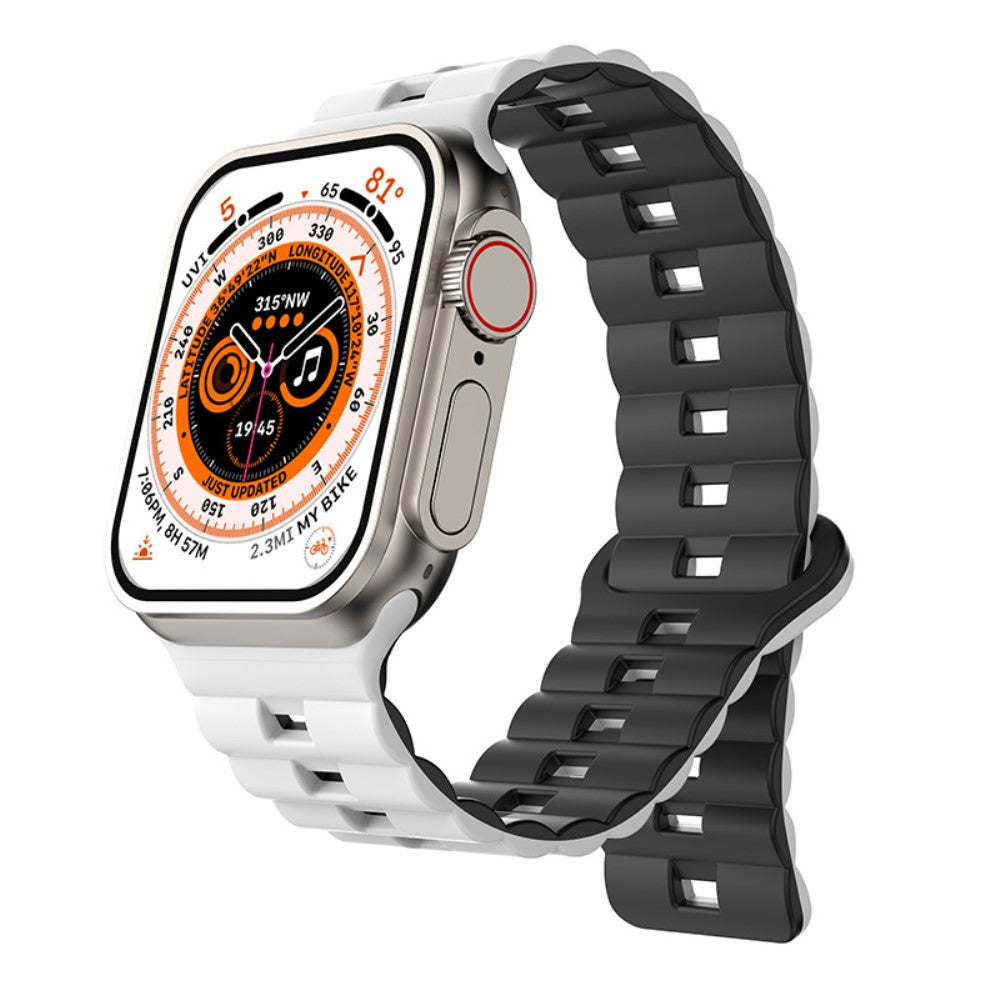 Helt Vildt Pænt Silikone Universal Rem passer til Apple Smartwatch - Hvid#serie_3
