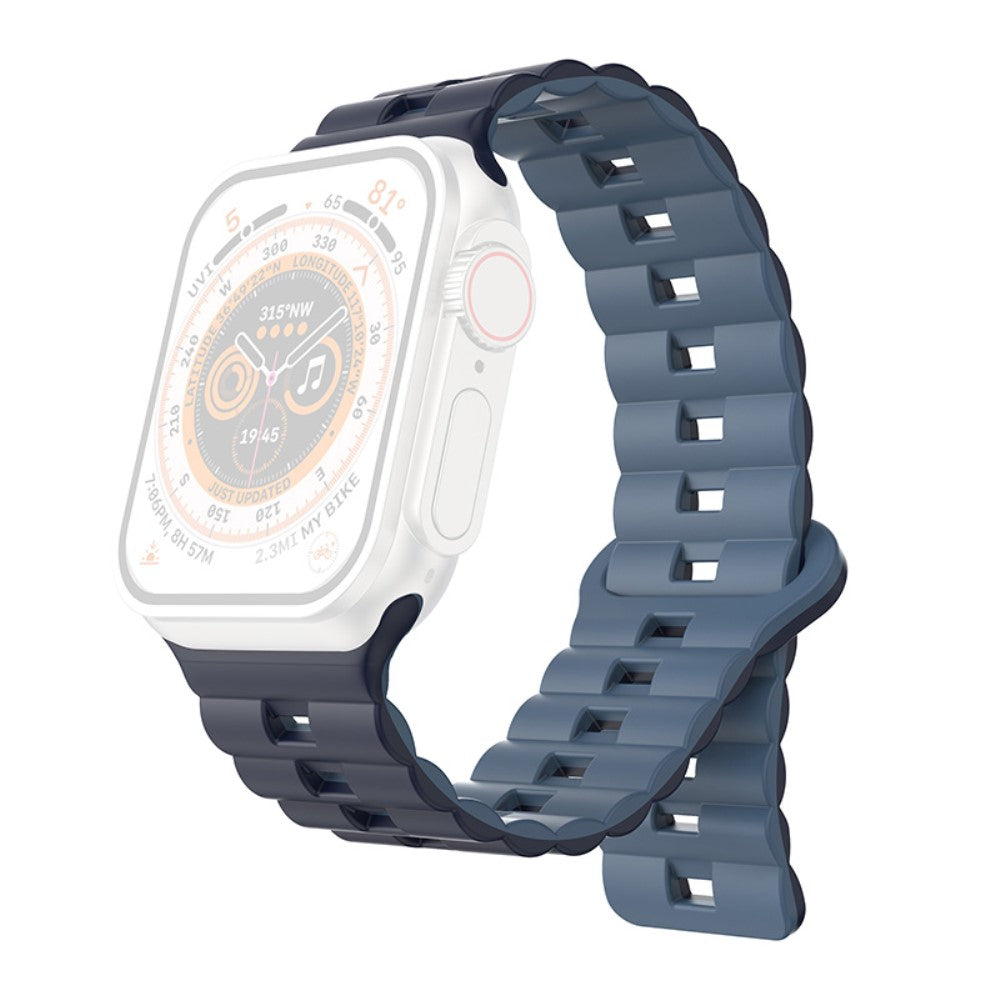 Helt Vildt Pænt Silikone Universal Rem passer til Apple Smartwatch - Blå#serie_13
