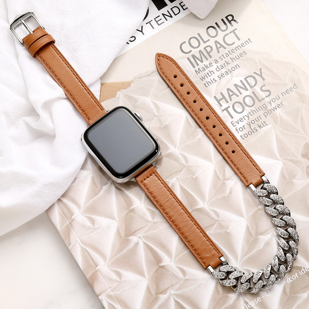 Supercool Kunstlæder Universal Rem passer til Apple Smartwatch - Brun#serie_1