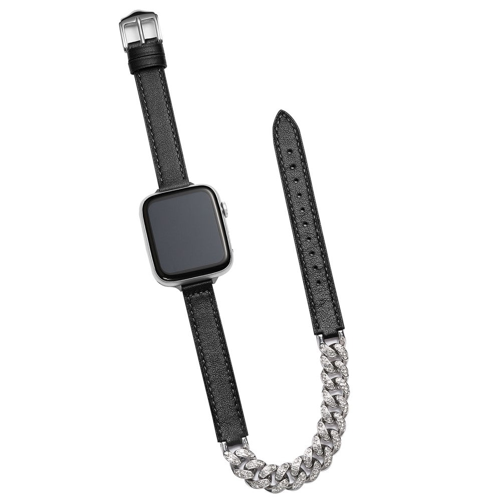 Supercool Kunstlæder Universal Rem passer til Apple Smartwatch - Sort#serie_3
