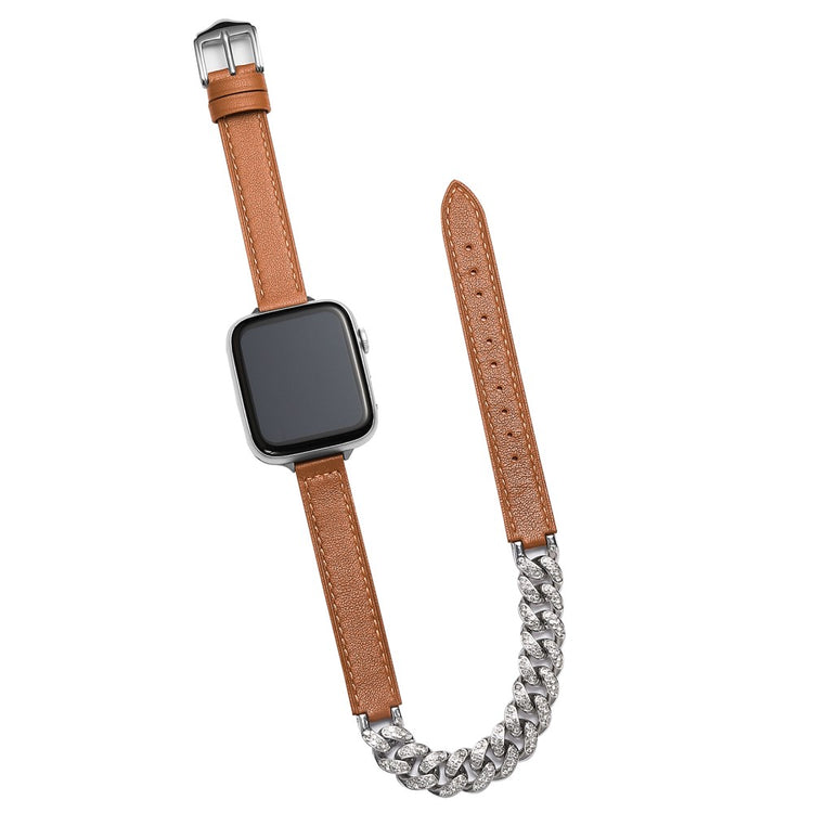 Stilfuld Kunstlæder Universal Rem passer til Apple Smartwatch - Brun#serie_2