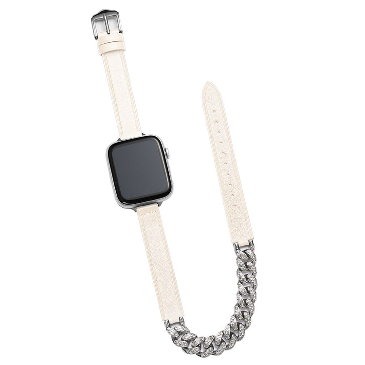 Stilfuld Kunstlæder Universal Rem passer til Apple Smartwatch - Hvid#serie_4