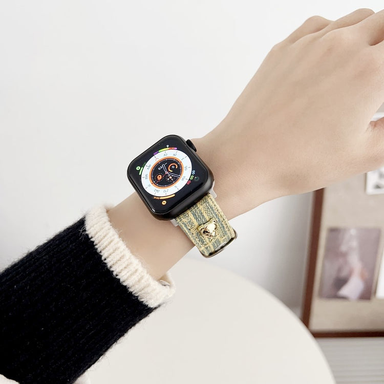 Super Slidstærk Nylon Universal Rem passer til Apple Smartwatch - Gul#serie_1