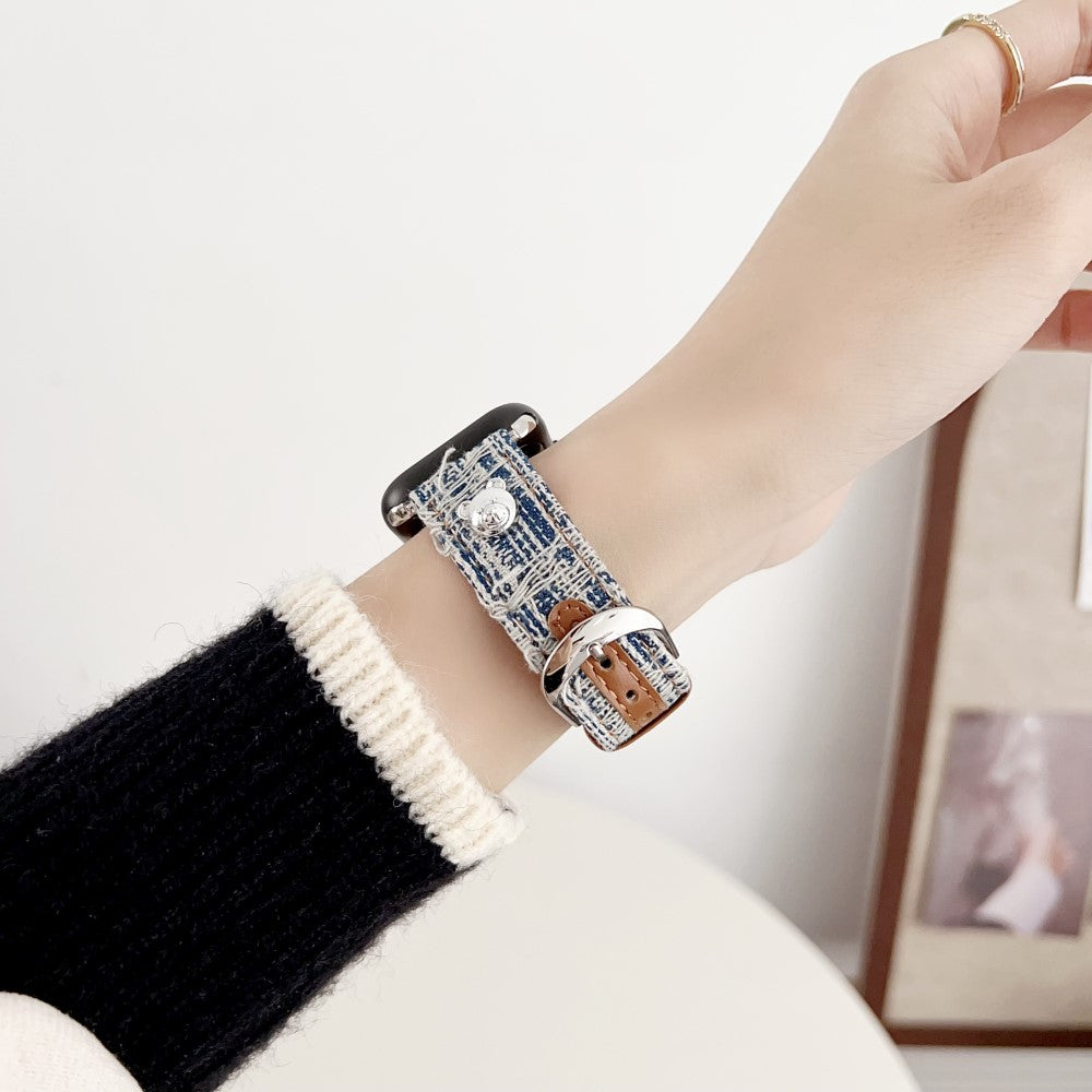 Super Slidstærk Nylon Universal Rem passer til Apple Smartwatch - Blå#serie_3