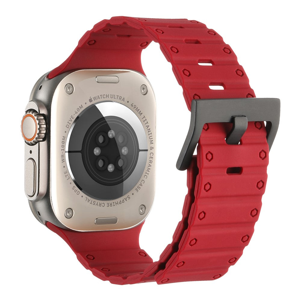 Helt Vildt Elegant Silikone Universal Rem passer til Apple Smartwatch - Rød#serie_9