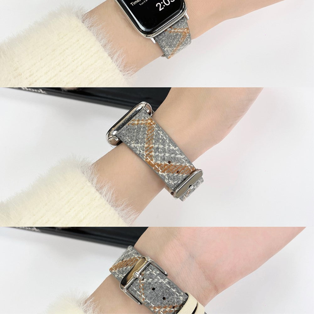 Stilren Kunstlæder Universal Rem passer til Apple Smartwatch - Gul#serie_4
