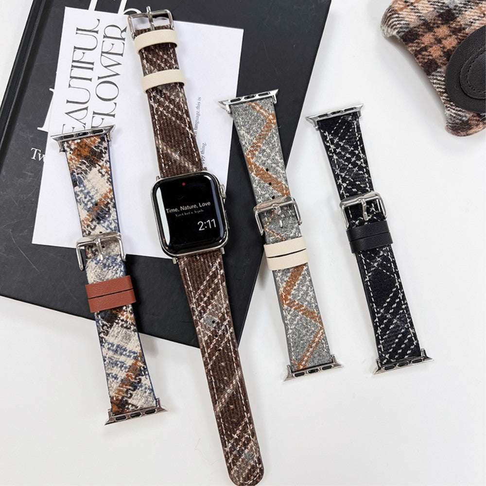 Stilren Kunstlæder Universal Rem passer til Apple Smartwatch - Gul#serie_4