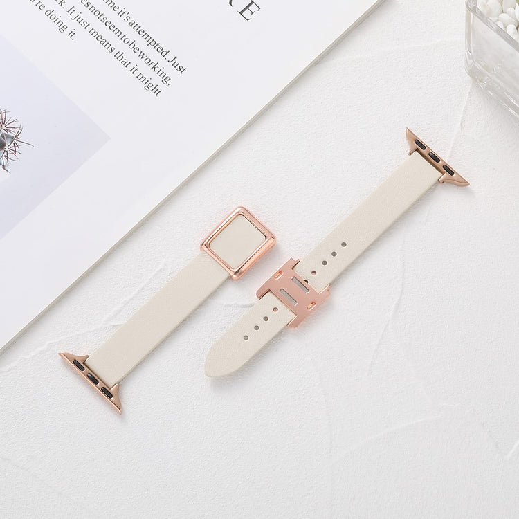 Meget Pænt Kunstlæder Universal Rem passer til Apple Smartwatch - Hvid#serie_3