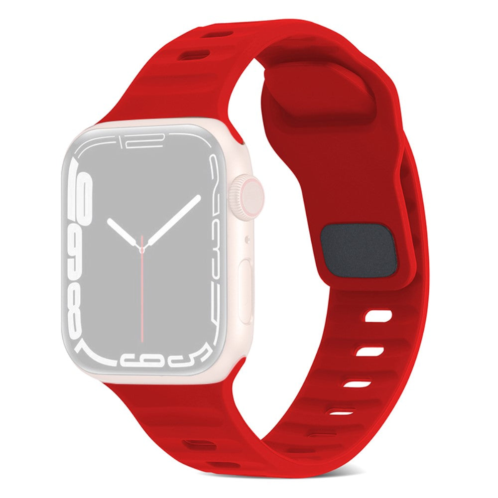 Meget Hårdfør Silikone Universal Rem passer til Apple Smartwatch - Rød#serie_5