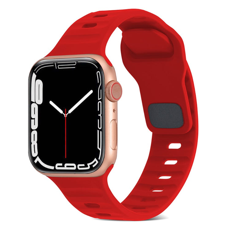 Meget Hårdfør Silikone Universal Rem passer til Apple Smartwatch - Rød#serie_5