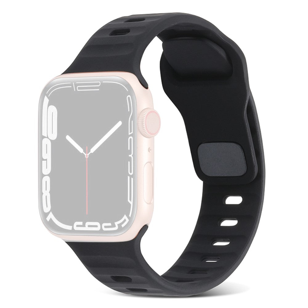 Meget Hårdfør Silikone Universal Rem passer til Apple Smartwatch - Sort#serie_6