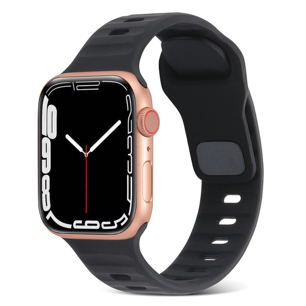 Meget Hårdfør Silikone Universal Rem passer til Apple Smartwatch - Sort#serie_6