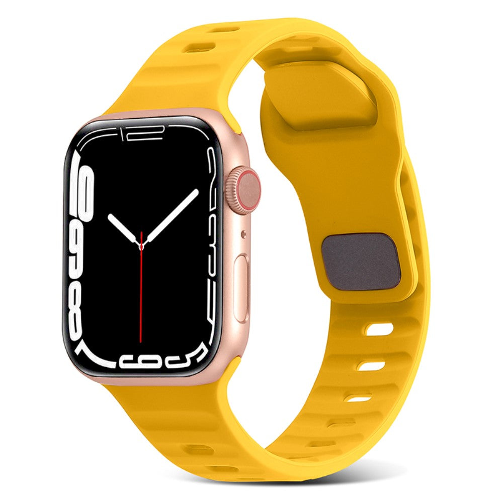 Meget Hårdfør Silikone Universal Rem passer til Apple Smartwatch - Gul#serie_9