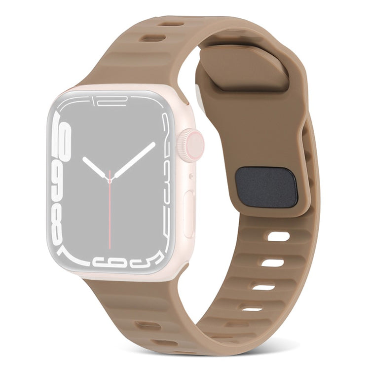 Meget Hårdfør Silikone Universal Rem passer til Apple Smartwatch - Brun#serie_11